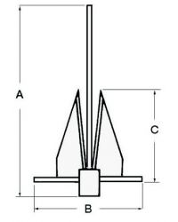 Ancre type Danforth acier galvanisé - 4 kg