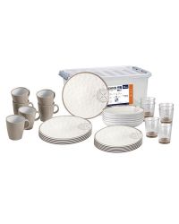 Pack vaisselle antiderapante - 6 personnes - assiettes verre, tasse