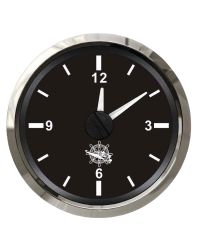Horloge à quartz GUARDIAN cadran noir, lunette argentée