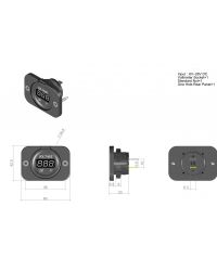 Voltmètre et ampèremètre numérique, prise 12V, USB Osculati - Voltm