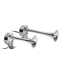 Klaxon - Avertisseur électrique - ABS chromé - 12V - 2 trompes