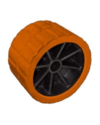 Galets latérales avec noyau en technopolymère Ø120 X75 - trou 15 mm - orange
