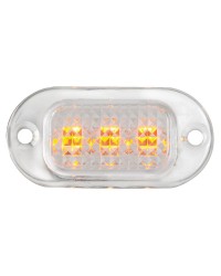 Lumière courtoisie sans bague polycarbonate 3 led jaune