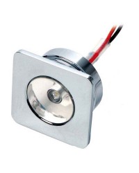 Lumière de courtoisie laiton chromé à LED 30x30 12V - blanc