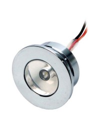 Lumière de courtoisie laiton chromé à LED ø32 12V - blanc