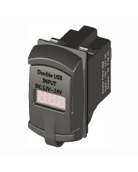Prise de courant avec double USB + voltmètre