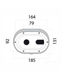 Porte neutre pour coffret de douche - oval - blanche