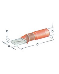 Cosse Faston thermorétractable mâle - 1.2 à 2.5 mm²