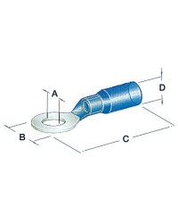 Cosse à oeil thermorétractable 4.3 mm - 1.2 à 2.5 mm²