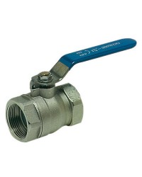 Vanne laiton chromé poignée inox 2''