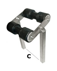Diabolo central basculant large double tube 40 x 40 mm