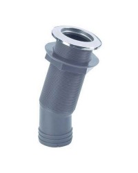 Passe-coque 15° nylon/inox 2''1/4 pour tuyau ø38 mm avec bouchon anti-reflux