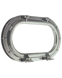Hublot oval grand modèle laiton chromé 265x435