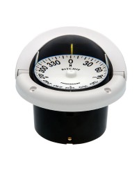 Compas RITCHIE Helmsman encastrable 94 mm avec éclairage boitier blanc - rose plate blanche
