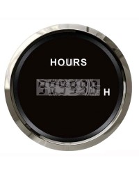 Compte-heures numérique GUARDIAN cadran noir, lunette argentée
