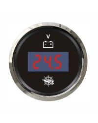 Voltmètre numérique GUARDIAN cadran noir, lunette argentée