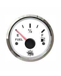 Jauge de carburant GUARDIAN 240-33 ohms cadran blanc - lunette argentée
