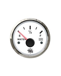 Jauge d'eau GUARDIAN 240-33 ohms cadran blanc, lunette argentée