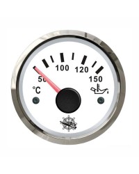 Indicateur de température de l'huile GUARDIAN 240-33 ohms cadran blanc, lunette argentée