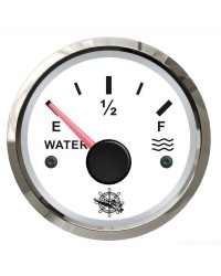Jauge d'eau 10-180 Ohms cadran blanc - lunette argentée