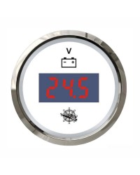 Voltmètre numérique GUARDIAN cadran blanc, lunette argentée