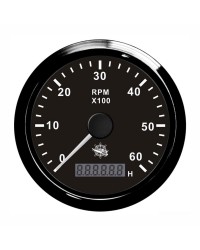 Compte-tours 4000 RPM GUARDIAN cadran noir, lunette noire