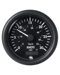 Speedomètre + compteur milles GUARDIAN 0 à 50 noeuds + compteur 12V - noir