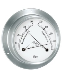 Instruments BARIGO Sky Hygro/thermomètre boîtier inox satiné cadran blanc