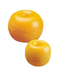 Flotteur en polyéthylène avec trou central jaune 260mm