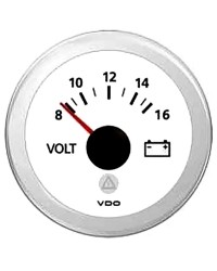Voltmètre VDO ViewLine 8/16 V blanc