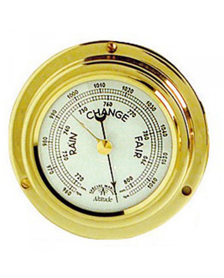 Baromètre Altitude 842 en laiton brillant et émaillé