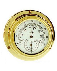 Hygromètre/Thermomètre Altitude 842 en laiton brillant et émaillé