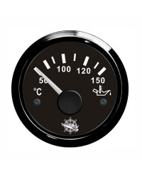 Indicateur de température de l'huile GUARDIAN 240-33 ohms cadran noir, lunette noire