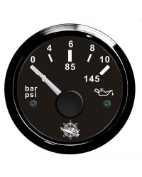 Indicateur de pression de l'huile 0-10 bar GUARDIAN 240-33 ohms cadran noir, lunette noire