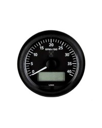 Compte-tours avec horamètre + voltmètre + compte heures VDO ViewLine 6000 RPM - 12/24V - noir-noir