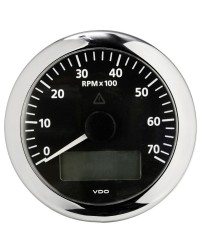 Compte-tours avec horamètre + voltmètre + compte heures VDO ViewLine 7000 RPM - 12/24V - noir-noir