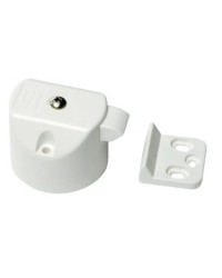 Déclic push knob Sugatsune pour porte et tiroir 15/30 mm plastique blanc